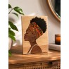 Femme Créole – Tableau en bois gravé et coloré | Eden Wood